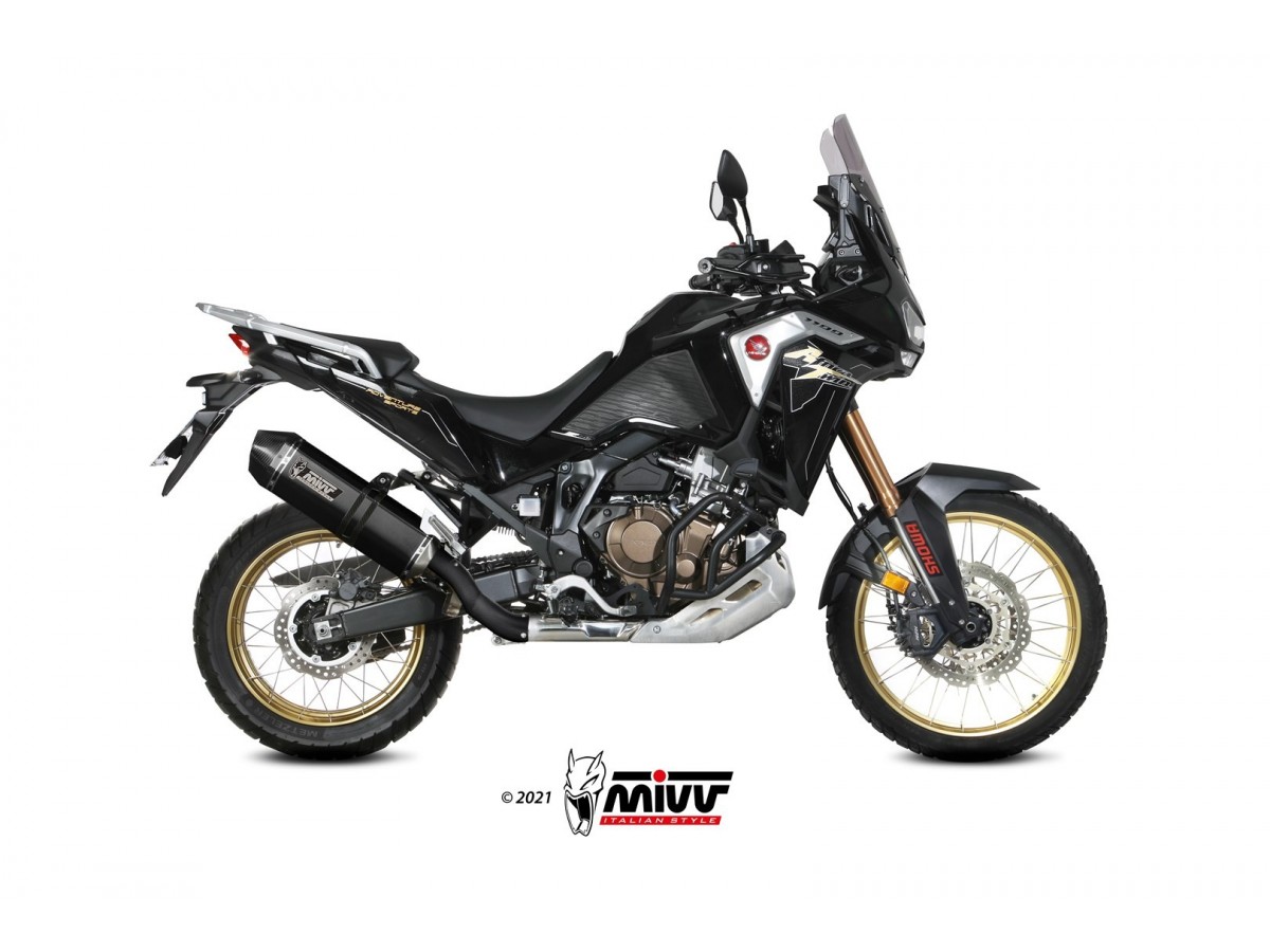 Muffler Exhaust System H.079.LRB Mivv Speed Edge Stainless Steel Black Honda Crf 1100 L Africa Twin 2020 - 2023