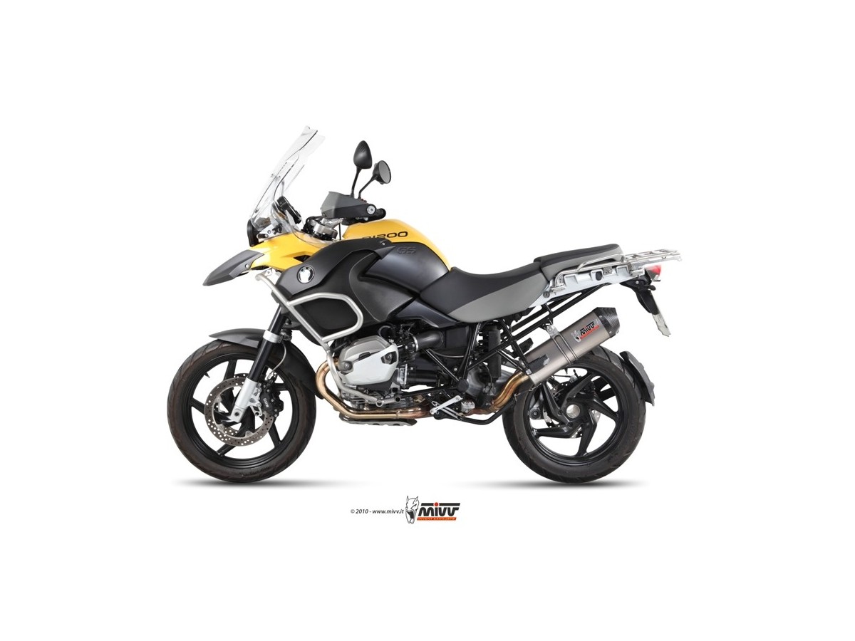 Silencieux d'échappement ovale en titane Mivv avec coupelle en carbone Bmw R 1200 Gs Adventure 2010 - 2012