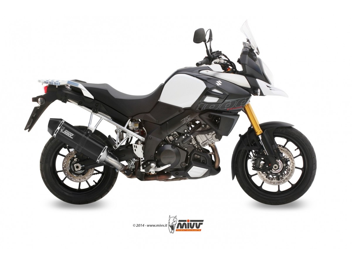 Silencieux d'échappement Mivv Speed Edge en acier inoxydable noir Suzuki Dl V-Strom 1000 Xt 2014 - 2020