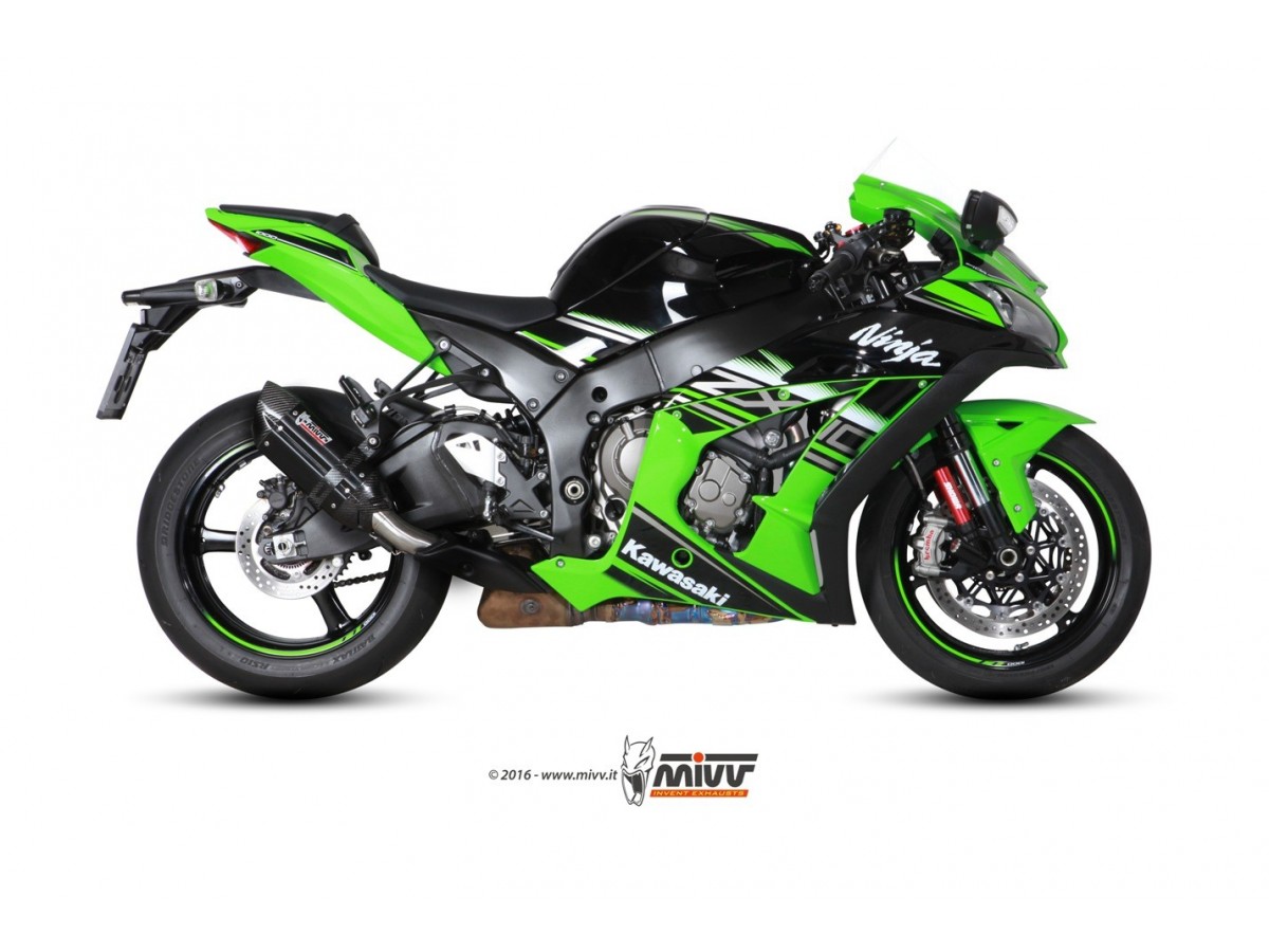 Système d'échappement Mivv Suono Inox noir K.042.L9 Kawasaki Zx-10 R Rr Se 2016 - 2024