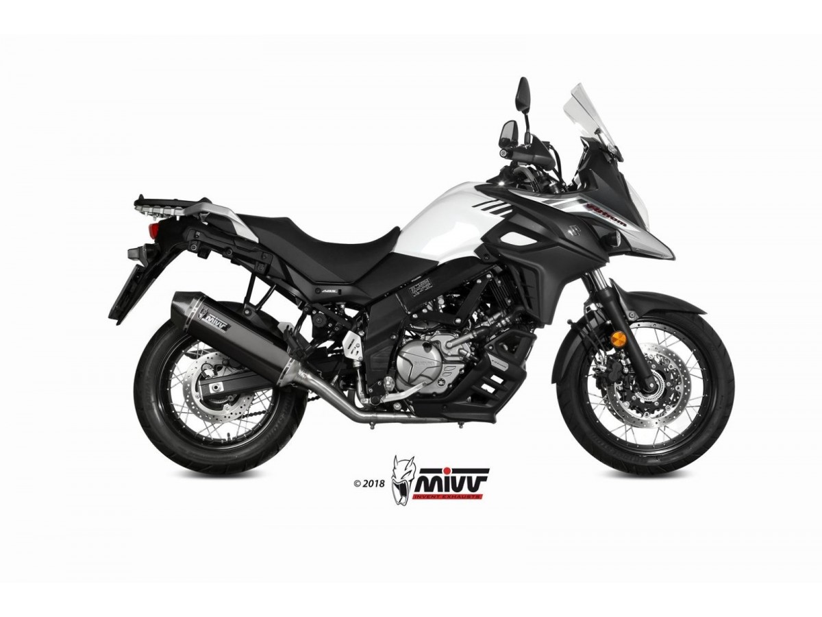 Kompletter Auspuff 1X1 Mivv Speed Edge Schwarzer Edelstahl Suzuki DL V-Strom 650 Xt 2017 - 2022