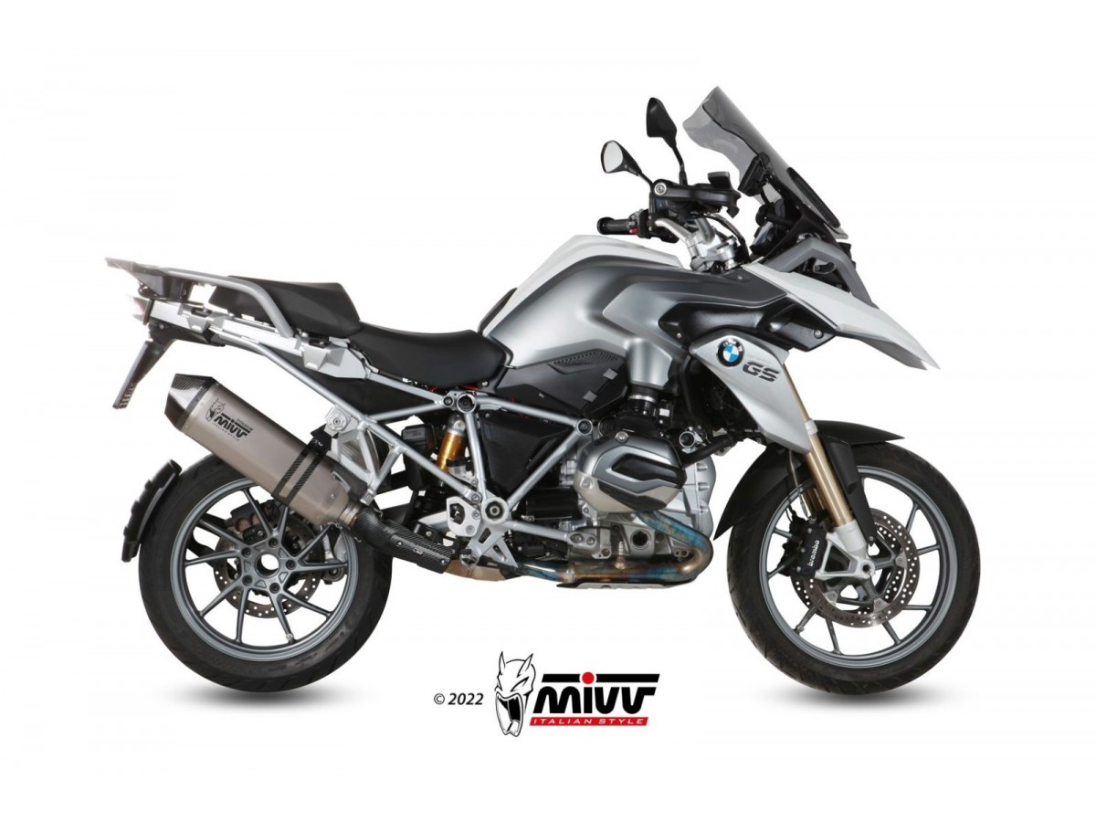 Terminale Scarico Mivv Speed Edge Titanio Con Coppa Carbonio Bmw R 1200 Gs Adventure 2013 - 2018