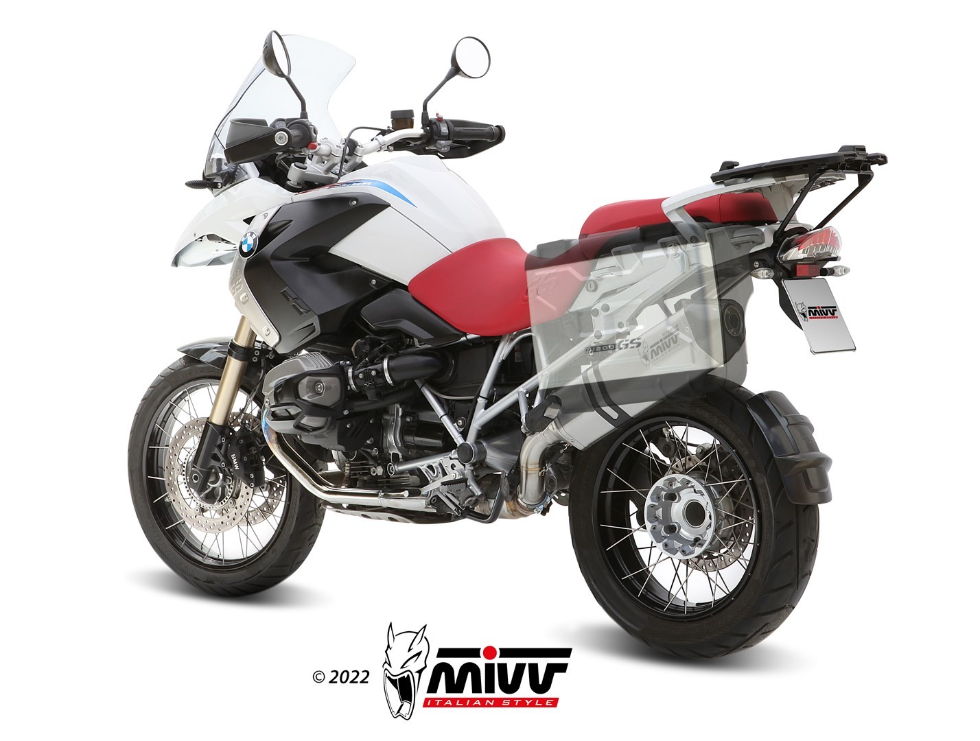 Silencer Exhaust Mivv Speed Edge Titanium With Carbon Cup Bmw R 1200 Gs  Adventure 2010 - 2012
