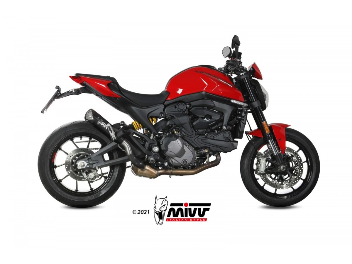 Mivv X-M5 Schwarzer Edelstahl-Auspuffschalldämpfer Ducati Monster 937 Monster 937 + 2021 - 2022