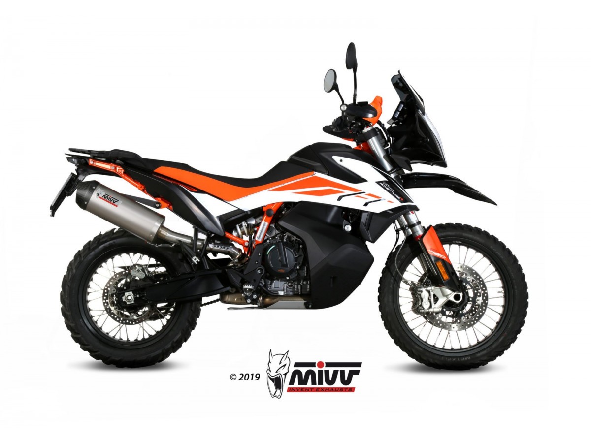 Auspuffanlage Schalldämpfer KT.021.LNC Mivv Oval Titanium mit Carbon Cup Ktm 790 Adventure R 2019 - 2020