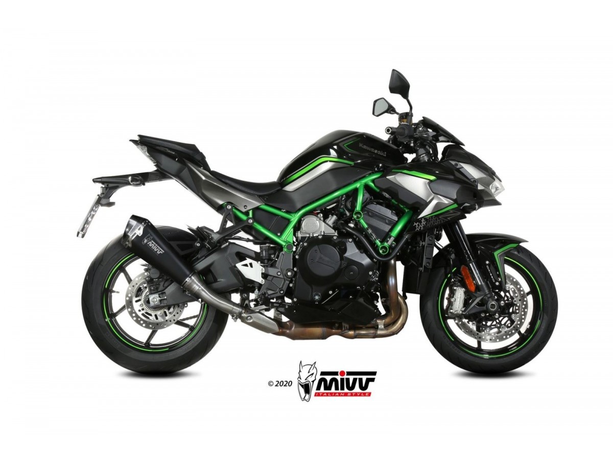 Système d'échappement Mivv Delta Race en acier inoxydable noir K.053.LDRB Kawasaki Z H2 Se 2020 - 2024