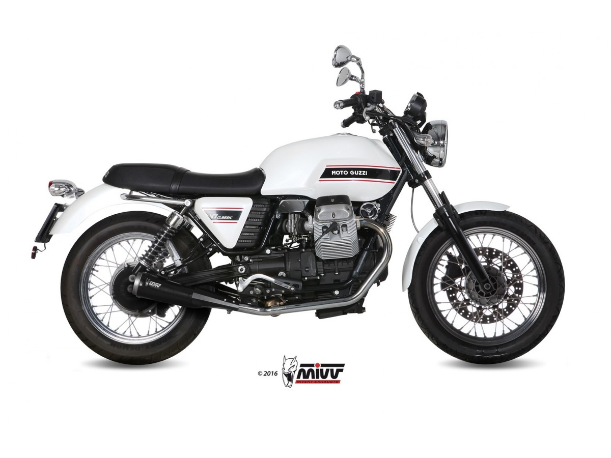 Silencieux d'échappement en acier inoxydable noir Mivv Ghibli S Moto Guzzi V7 Classic Special 2008 - 2016