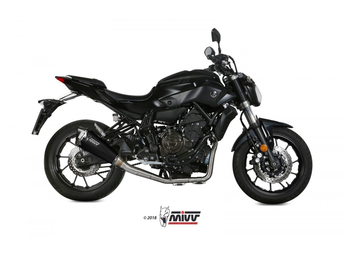 Complete Exhaust 1X1 Mivv Delta Race Black Stainless Steel Yamaha Mt-07 Fz-07 2014 - 2020