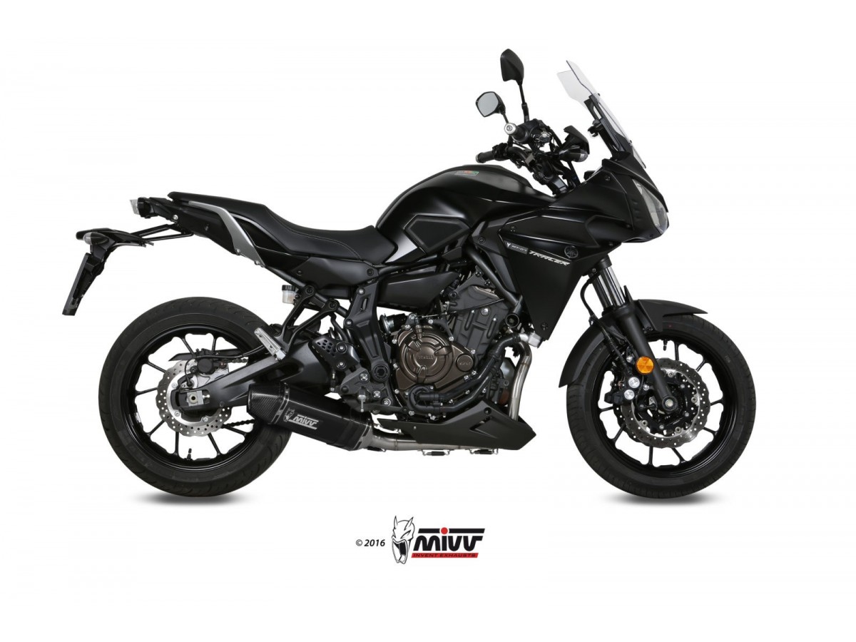 Pot d'échappement complet 1X1 Mivv Speed Edge Noir Inox Yamaha Tracer 700 Gt 2016 - 2020