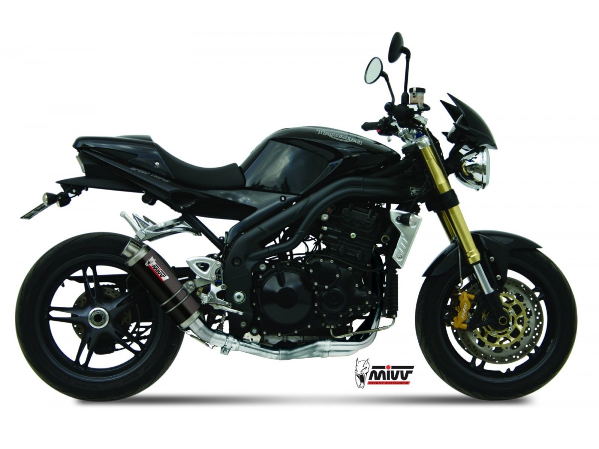 Mivv Gp Black Stainless Steel Exhaust Muffler Triumph Speed Triple 1050 RS Rs 2005 - 2006