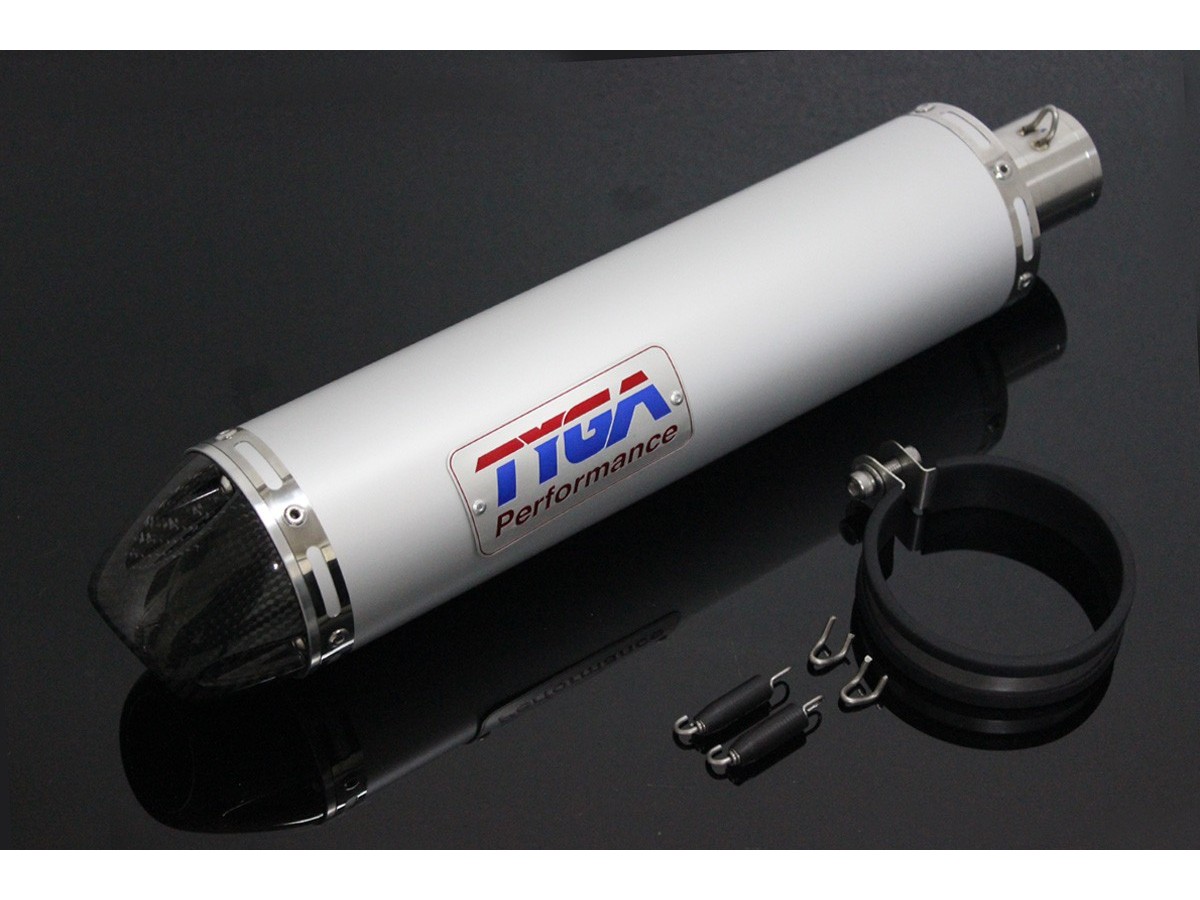 Silenziatore alluminio tondo fondello carbonio 380mm (4 tempi) 2 Tyga Honda VFR750F Gen 4, 94-97