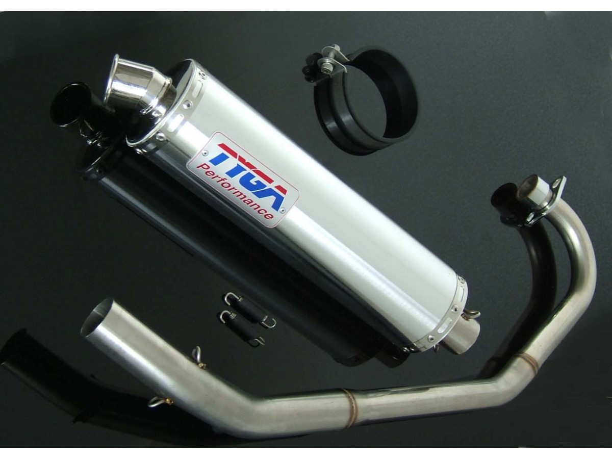 Terminale di scarico in acciaio inox allum. silenziatore tondo Tyga Honda CBR125R/CBR150R 2004-10