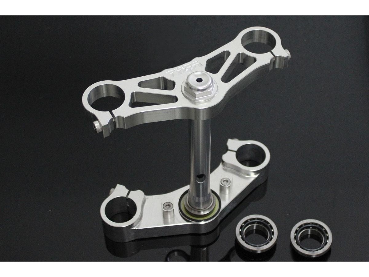 Triple clamp set, cnc silver Tyga Honda NSR250 MC28