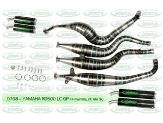 Marmitte scarichi espansioni Yamaha RD 500 LC GP Jollymoto con silenziatori carbonio