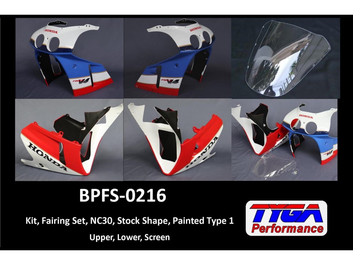 Kit, fairing set, stock shape, painted type 1 Tyga Honda VFR400RR NC30