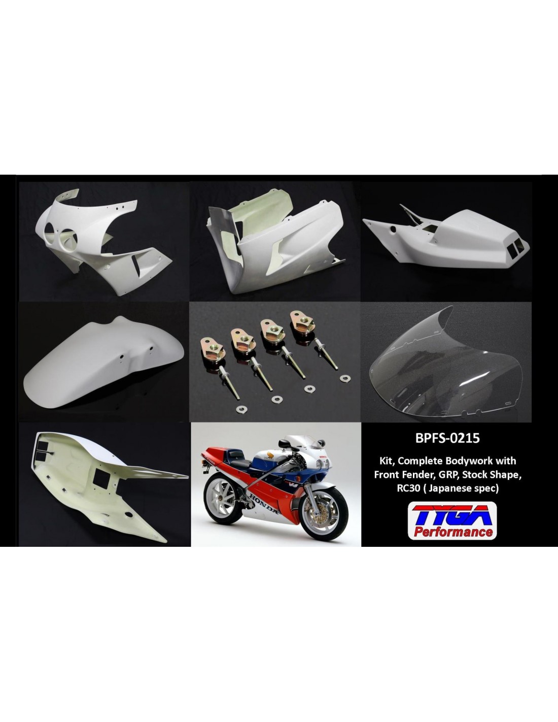 Kit Carenature Complete Con Parafango Anteriore In Grp Forma Originale Tyga Honda Vfr R Rc