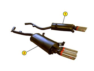 COPPIA TERMINALI SCARICO SILENZIATORI ANSA MA 2707 MA 2717 MASERATI KARIF 1988