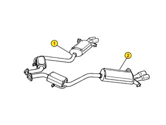 SILENCER EXHAUST TERMINALS ANSA MA 4407 MA 4417 MASERATI SHAMAL 1989 1995