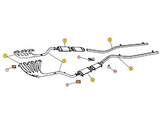 COPPIA SILENZIATORI INTERMEDI DI SCARICO ANSA FERRARI 250 EUROPA GT 1953 1958