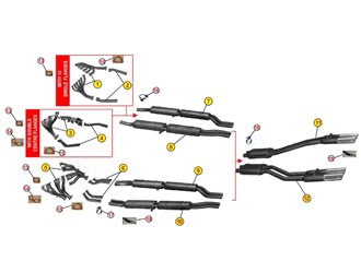 INTERMEDIATE EXHAUST PIPES ANSA FR 2922-2932 FERRARI 250 GT SPIDER CALIFORNIA 59 63