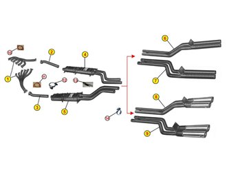 TUBI DI SCARICO FINALI TERMINALI ANSA FR2807-2817 FERRARI 250 TOUR DE FRANCE 55 59