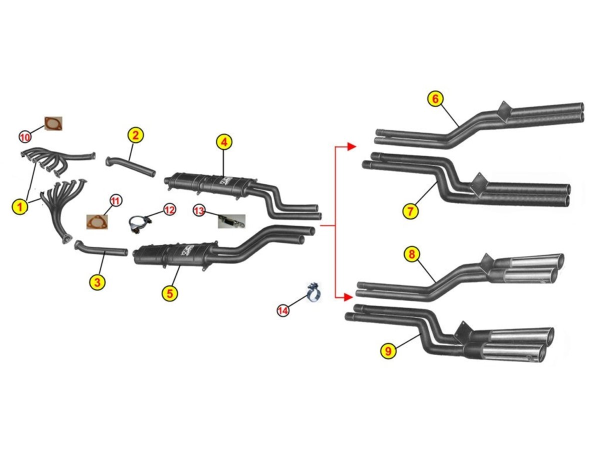 TUBI DI SCARICO FINALI TERMINALI ANSA FR2807-2817 FERRARI 250 TOUR DE FRANCE 55 59