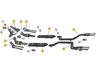 COPPIA TUBI INTERMEDI DI SCARICO ANSA FR 0624 FERRARI 275 GTB 4 GTS 4 NART 66 68