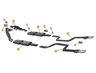 COMPLETE EXHAUST SYSTEM ANSA OEM REPLICA APPROVED FERRARI 365 GT 2 + 2 ALTAIR