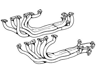 COPPIA COLLETTORI DI SCARICO MANIFOLD ANSA FR 2281 FERRARI BB 365 GT 4 1973 1976