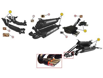 SILENZIATORI CENTRALI DI SCARICO ANSA FR 2205 FERRARI BB 365 GT 4 1973 1976