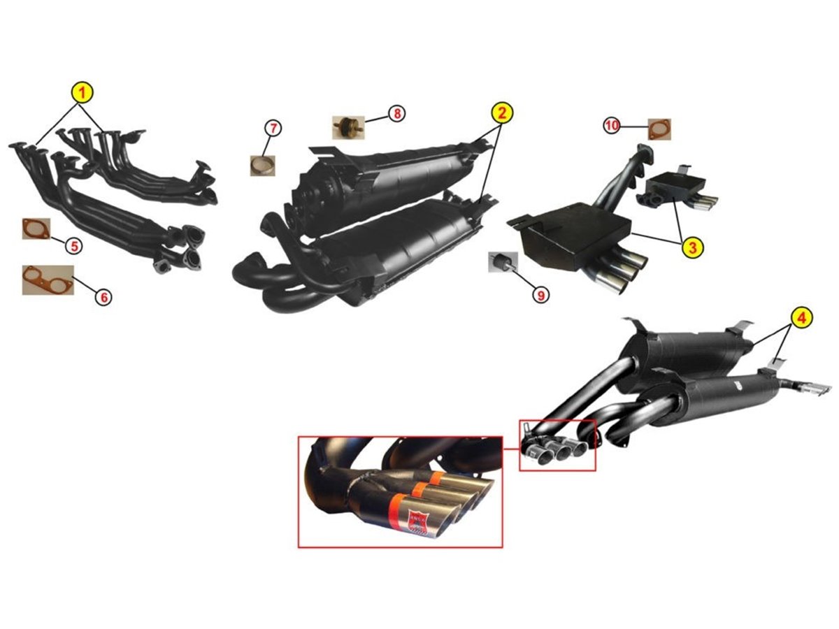 ZENTRALE AUSPUFF-SCHALLDÄMPFER ANSA FR 2205 FERRARI BB 365 GT 4 1973 1976