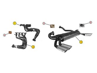 COLLETTORI DI SCARICO ANSA FR 1941-1951 FERRARI DINO 308 GT 4 2+2 USA 74 80