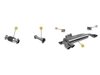 SISTEMA COMPLETO DI SCARICO ANSA FERRARI MONDIAL E CABRIO 4V CATALIZZATA 83 85