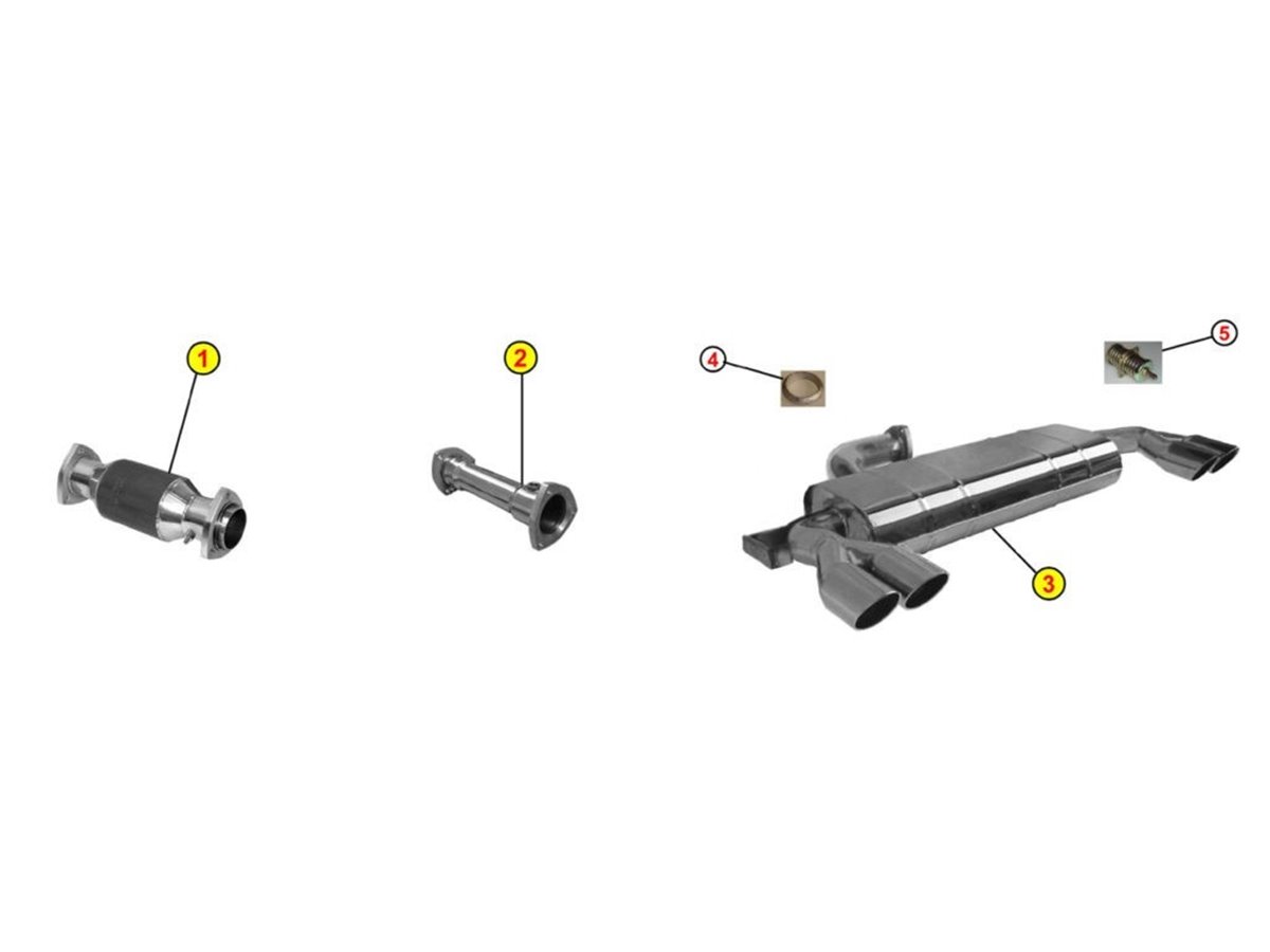 SISTEMA COMPLETO DI SCARICO ANSA FERRARI MONDIAL E CABRIO 4V CATALIZZATA 83 85