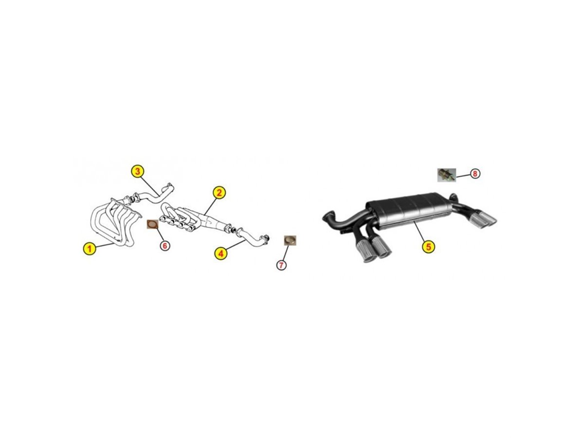 COMPLETE EXHAUST SYSTEM ANSA OEM REPLICA FERRARI MONDIAL 3.2 GTB GTS 85 89