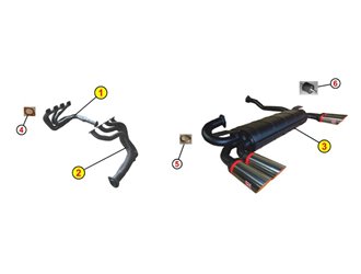 COLLETTORI DI SCARICO MANIFOLD ANSA FR 1901-1911 FERRARI MONDIAL 8 2V 1981 1982