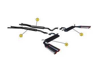 SISTEMA DI SCARICO COMPLETO ANSA OEM REPLICA LAMBORGHINI JARAMA COUPE' 2+2 70 71