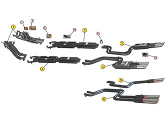 REAR SILENCERS EXHAUST ANSA FERRARI 365 GTB 4 DAYTONA 2 SERIES 1970 1973