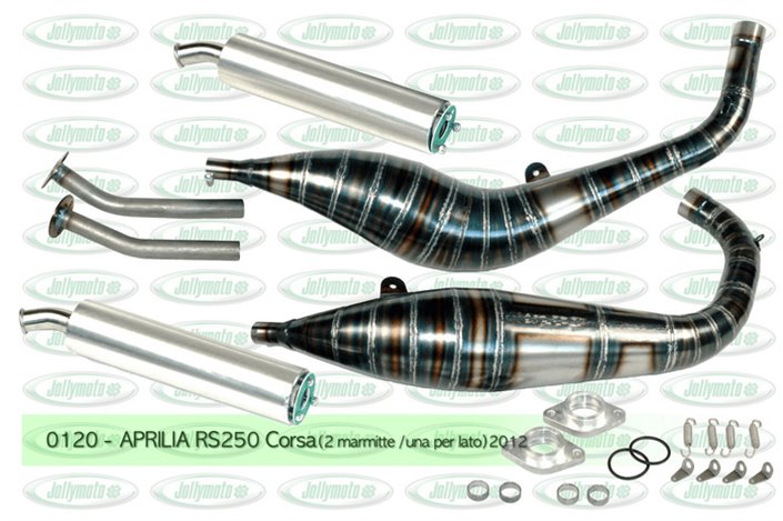 Échappement d'échappement Aprilia Rs 250 Jollymoto 0120 AVC en aluminium