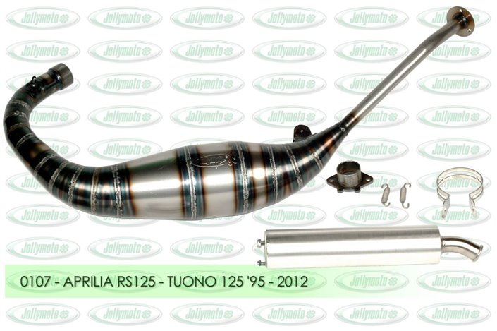 Marmitta scarico Aprilia Rs 125 Tuono 125 Jollymoto 0107 Silenziatore alluminio