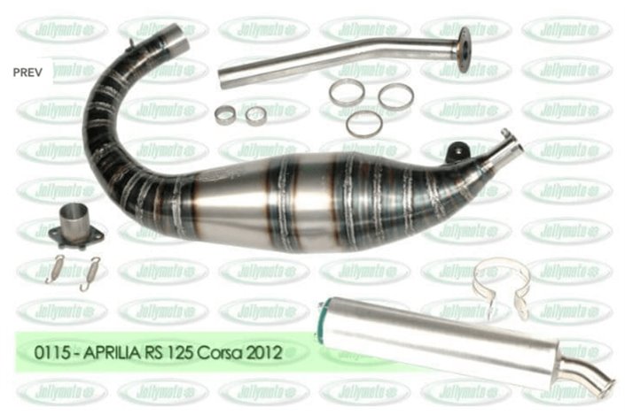 Échappement Échappement silencieux Aprilia Rs 125 Jollymoto 0115 Racing, Sil en aluminium