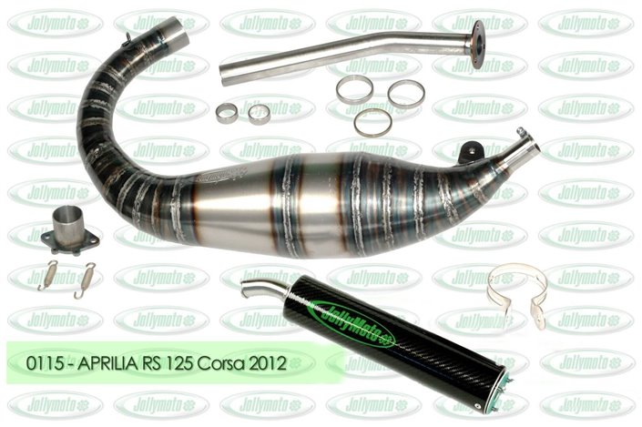 Marmitta scarico espansione Aprilia RS 125 Jollymoto 0115 corsa carbonio