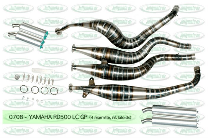 Exhausts Expansions Chambers Pipes Yamaha Rd 500 Lc Gp Jollymoto With Alloy Silencers