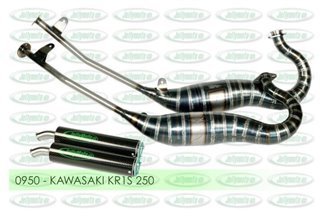 Mufflers Expansion Drains Kawasaki KR 1S 250 1991 1992 Jollymoto avec silencieux de carbone