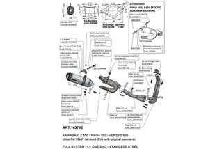 Système Complet D'Échappement Leovince Lv One Evo Kawasaki Z 650 2021 - 2023