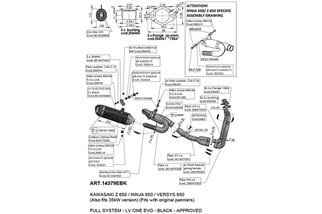 Système Complet D'Échappement Leovince Lv One Evo Black Edition Kawasaki Z 650 2021 - 2023