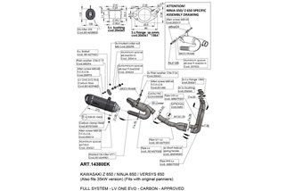 Système Complet D'Échappement Leovince Lv One Evo Carbon Fiber Kawasaki Z 650 2021 - 2023