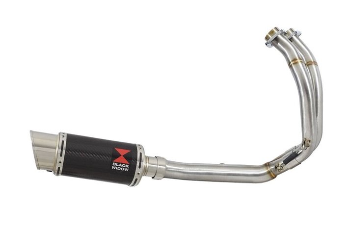 De Cat Full Exhaust System 200mm Round Carbon Silencer KAWASAKI KLE 650 VERSYS 2015-2021 Black Widow