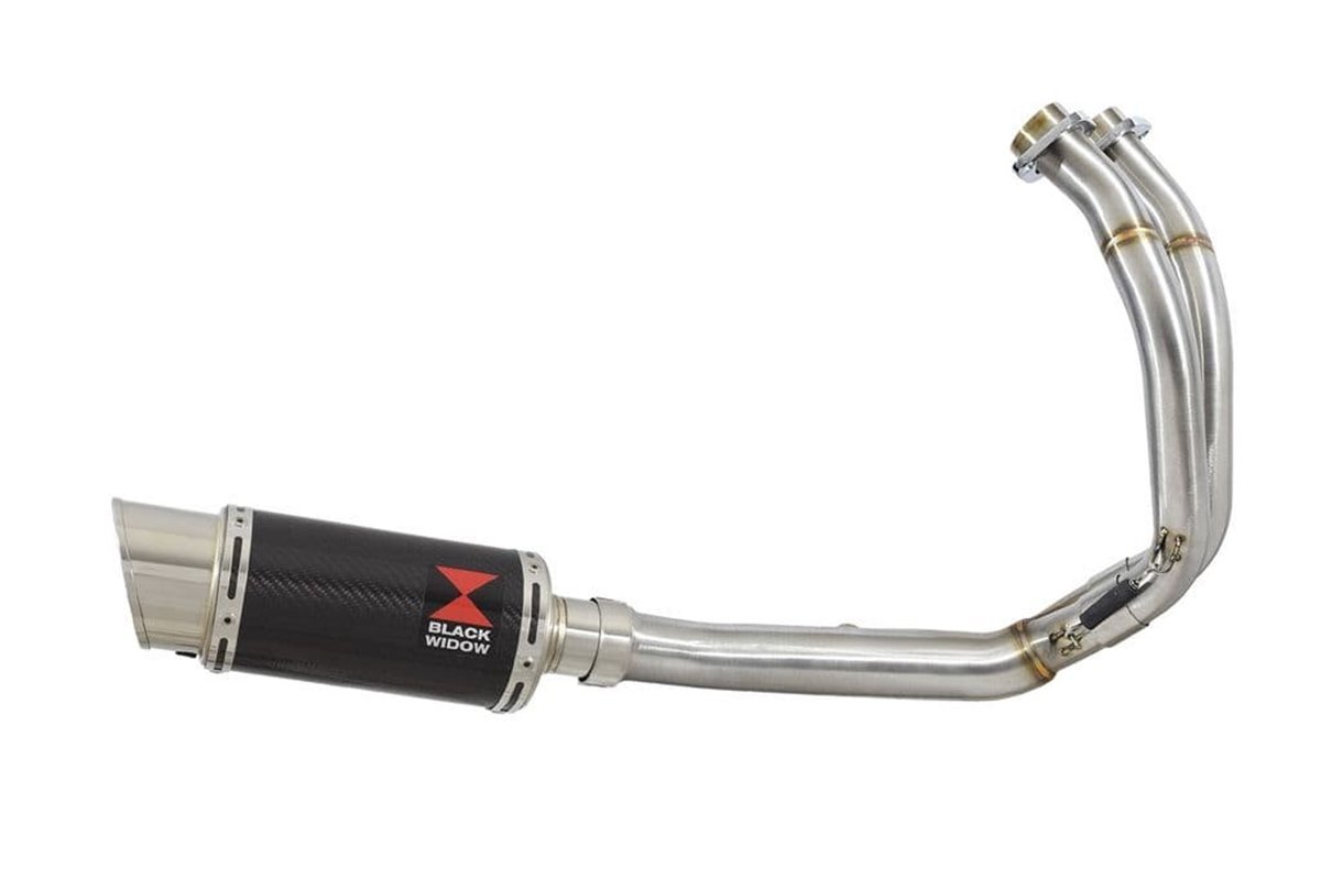 De Cat Full Exhaust System 200mm Round Carbon Silencer KAWASAKI KLE 650 VERSYS 2015-2021 Black Widow