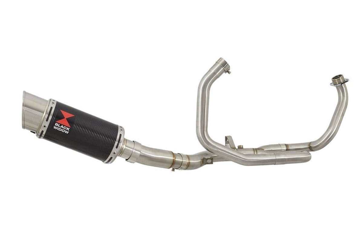 De Cat Race Exhaust System + 200mm Round Carbon Silencer SUZUKI SFV 650 Gladius 2009-2016 Black Widow